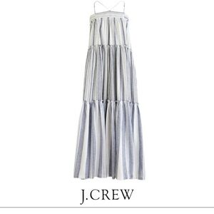 Jcrew White and Blue Linen Dress XXS
